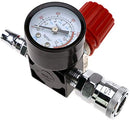 3 Way Air Compressor 1/4" Pressure Regulator Gauge 140PSI Control Valve