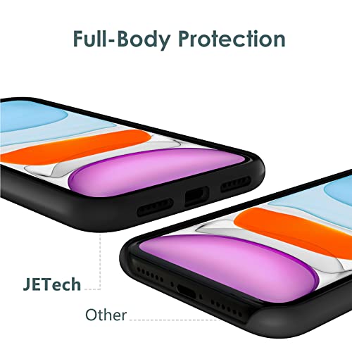 JETech Silicone Case for iPhone 11 6.1-Inch, Silky-Soft Touch Full-Body Protective Case, Shockproof Cover with Microfiber Lining (Black)