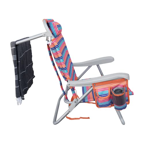 Hurley Deluxe Backpack Beach Chair, One Size, Sherbet