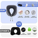 BEOPARY Travel Pillow & Cable Organizer, 100% Pure Memory Foam Neck Pillow 360-Degree Head Support Travel Neck Pillow for Airplane with 3D Eye Masks, Earplugs & Electronics Bag for Travel Accessories