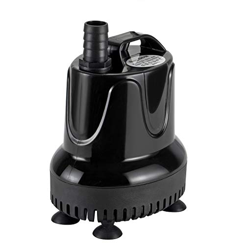 hygger Submersible Water Pump, 1500L/H 40W Ultra-Quiet Fountain Water Pump, Bottom Pumping Aquarium Pump with 48 Hours Anti Dry Burning, 2.2m High Lift and 3 Nozzles for Fish Tank Pond Pool Garden