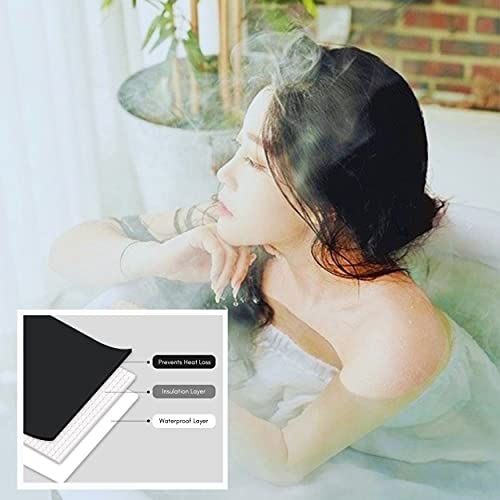 MURO Portable Bathtub for Adults, Foldable Freestanding Spa Bathtub for Soaking in Shower Stall, 3 Layer for Insulation, Black, Includes Bonus Cushion