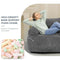 MAXYOYO Giant Bean Bag Chair, Stuffed Bean Bag Couch with Filler Large Living Room Bean Bag Chair for Adults, Big Lazy Sofa Accent Chair with Pocket Floor Chair for Gaming, Reading, Dark Grey