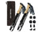 Trekology Trek-Z Trekking Hiking Poles - 2pc Pack Collapsible Folding Walking Sticks, Strong Lightweight Aluminum 7075,Adjustable Quick Flip-Lock, Foldable