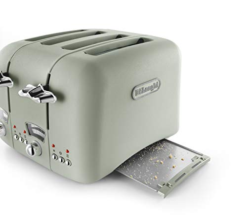 De'Longhi Argento Flora, 4 Slice Toaster, CT04GR, Peppermint Green