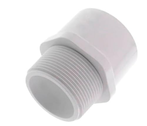 PVC Pipe Reducer Fitting - 3/4 Inch MNPT Male Pipe Thread x 1/2 Inch Slip Socket - Sch 40 PVC Male Adapter Reducing Pipe Fitting - PVC Pipe Connectors for Home Sewer Plumbing Water Line - White