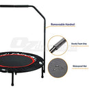40'' Pro Fitness Trampoline Handrail Foldable Home Gym Rebounder Indoor Outdoor Kids Adults Max 150KG