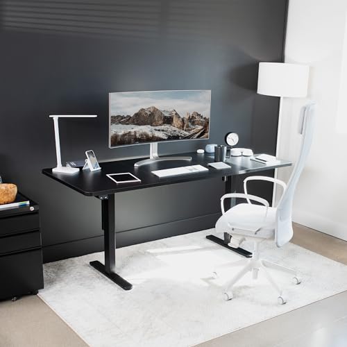 VIVO Electric Stand Up Desk Frame Workstation, Single Motor Ergonomic Standing Height Adjustable Base with Simple Controller, Black, DESK-V100EB