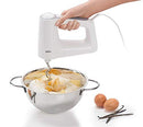 Braun MultiMix HM3100 electric hand mixer,500w, variable speed & turbo functioin, whisk & dough hooks, easy eject button, soft grip - white