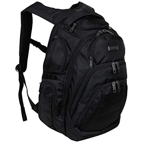 KENNETH COLE 5708145 Cole Reaction Pack-of-All-Trades' Multi-Pocket 17.0” Laptop & Tablet Business Travel Backpack, Black, One Size