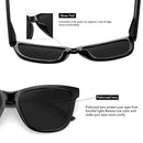 MEETSUN Polarized Sunglasses for Women Men Classic Retro Designer Style, Black, Large