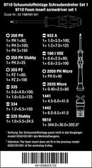 Wera 9710 Foam Insert Screwdriver 19 Piece Set Black/Grey