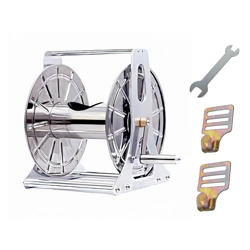 Large Stainless Steel Garden Hose Reel Cart Portable Pipe Holder Heavy Duty Water Pipe Storage Rack For Garden