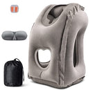 Inflatable Travel Pillow for Airplanes, Inflatable Neck Air Pillow for Sleeping to Avoid Neck and Shoulder Pain, Support Head, Neck and Lumbar, Used for Airplane, Car, Bus and Office (Grey)