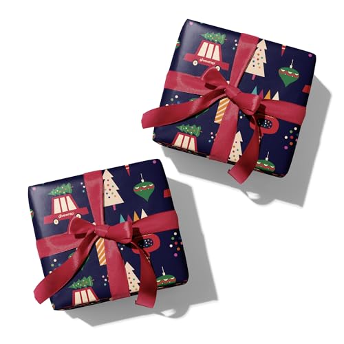 GIVEWRAP The Gift Wrap That Gives To Charity. All Occasions and Birthday Gift Wrap Paper for Adults & Kids, Recyclable, Eco-Friendly, Christmas Illustration Bundle (6 Sheets, 50 cm x 70 cm)