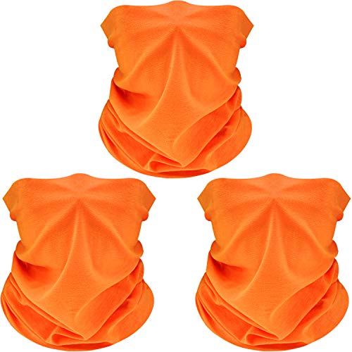 3 Cool Face Covering Seamless Summer Neck Gaiters for Men Balaclava Sun Protection for Outdoor (Fluorescent Orange)