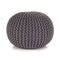 vidaXL Hand-Knitted Cotton Pouffe in Grey - Trendy, Comfortable, Versatile and Decorative Floor Seating or Footstool for Home Decor