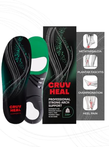 {220+lbs} Plantar Fasciitis Strong Arch Support Insoles Inserts Men Women - Flat Feet - Orthotic Insoles High Arch for Arch Pain - Work Boot Shoe Insole - Heavy Duty Support Pain Relief (S, Green)