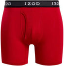 IZOD Men's Performance Underwear - Spandex Athletic Boxer Briefs, Size Large, Black/Red/Blue Grey