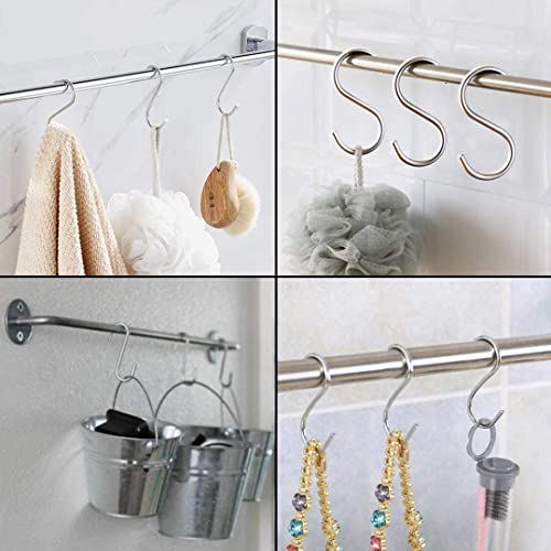 [26PCE] Handy Hardware - Hooks S Shaped Hanging Hooks Stainless Steel Metal Durable Heavy Duty Practical Hangers (13pcs/Pack x 2Pack) 11cm, 6cm, 3cm