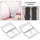 2 Sets Watch Strap Buckle and Watch Band Loop Kits with Spring Bar Tools Compatible with Swatch Watch Band Replacement Parts 16mm Internal Width White