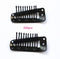 ZZRRYY 100 Pcs Metailic Snap Comb Wig Clips ins for Hair Extensions Hairpieces DIY Iron Snap-Comb Wig Clips with Rubber Large size for man (Black,10-Teeth)