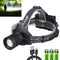 【Super Bright 30000 High Lumens】Rechargeable Led Headlamp 6000mAh High Capacity,3 Modes Waterproof Work Headlight with Motion Sensor,Zoomable 90°Adjustable Head Torch for Camping, Hard Hat, Hunting