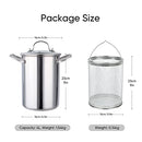 Kerilyn Deep Fryer Pot, 5L Stainless Steel Frying Pot With Basket, Fish Fryer With Transparent Lid, For Kitchen French Fries, Chicken Etc.