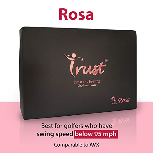 Trust Rosa,Urethane Covered for Swing Speed Under 105mph, 3 Piece Golf Ball, Soft & Elasticity Feel, Green Side Control with Distance (One Dozen)