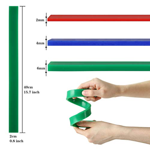 GWHOLE 6 PCS Silicone Measuring Dough Strip Rolling Strip Rolling Pin Guide Dough Guides Measuring Dough Thickness Strips, 3 Sizes - 15 inch Length