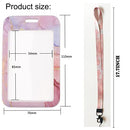 2 Pack Lanyard with Card Holder for ID Keys,Neck Strap with Hard Plastic Case Blue Pink