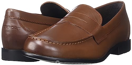 ROCKPORT Mens Classic Lite Penny Loafers-Shoes, Cognac, 9.5 US