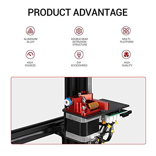 Sovol Creality All Metal Dual Gear Extruder Feeder, Capricorn Premium XS Bowden Tubing, Pneumatic Couplers & Bed-Level Springs for Ender 3 V2/3/3 Pro/5 CR-10 Series/10S/20/20 Pro