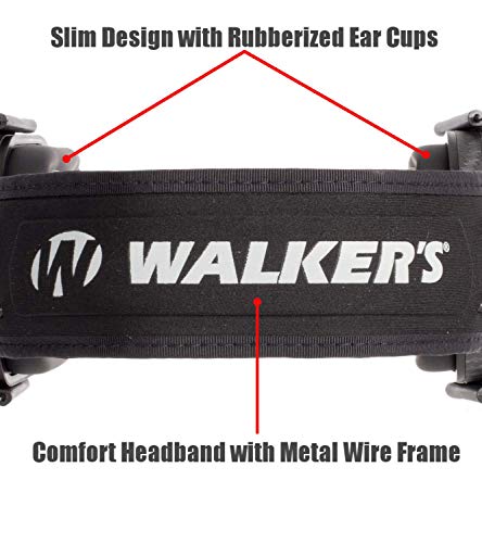 Walker's Razor Slim Passive Earmuff - Ultra Low-Profile Earcups - Flat Dark Earth (GWP-RSMPAS-FDE)