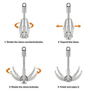 GYANDULY Large Grappling Hook with 65ft Rope, 4-Claw Folding Stainless Steel Grapple Hooks for Outdoor Survival, Camping, Hiking, Tree &Mountain Climbing