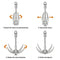 GYANDULY Large Grappling Hook with 65ft Rope, 4-Claw Folding Stainless Steel Grapple Hooks for Outdoor Survival, Camping, Hiking, Tree &Mountain Climbing