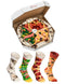 Rainbow Socks - Man Woman Pizza Socks Box Mix Seafood Italian Pepperoni - 4 Pairs - Size L/XL (AU Woman 10+/Man 7.5-11)