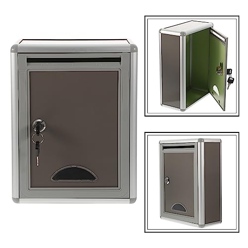 Suggestion Box Metal Letter Box Metal Drop Box Stainless Steel Mailbox Wall Mount Locking Mailbox Office Business Parcel Box for Door Wall Mailbox 28. 5x21. 5x10. 5cm Wall Mounted Lock Box