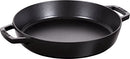 Staub Cast Iron 13-inch Double Handle Fry Pan - Matte Black, Made in France