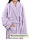 PAVILIA Premium Womens Plush Soft Robe Fluffy, Warm, Fleece Sherpa Shaggy Bathrobe, Lavender, Small-Medium