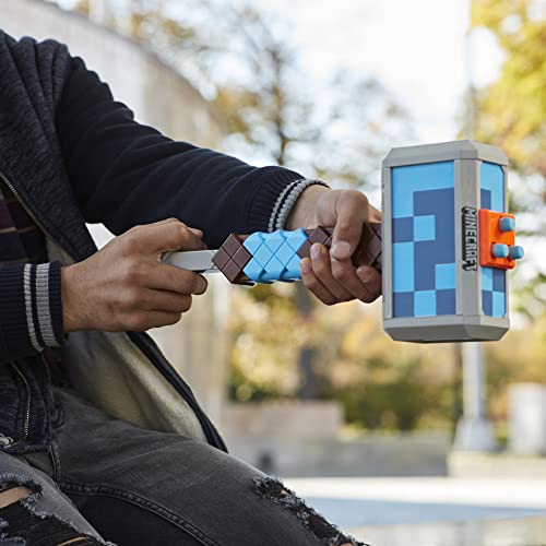 Nerf Minecraft Stormlander Dart-Blasting Hammer, Fires 3 Darts, Includes 3 Official Nerf Elite Darts, Pull-Back Priming Handle