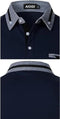 AIOIDI Mens Long Sleeve Golf Polo Shirts for Adults,Blue,M