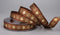 finemark Decorative Ribbon Bright Stars Brown 20 m 16 mm (Roll) Gold Fabric Ribbon with Wire Stars Motif Christmas Advent Premium