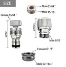 Dishwasher,Washer Snap Coupling Adapter,Shower Hose, Garden Hose(3/4GHT) Quick Connection, for Bathroom/Kitchen,Sink to Hose Adapter Faucet Hose, Sink Quick-fit Attachment (Quick-Connect)