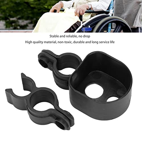 Cane Holder, Walking Stick Holder Crutches Stick Rack Bracket Accessories Rollator Mobility Aid Carrier Attachment for Elderly Walker Electric Wheelchair Users Drive Scooter Device