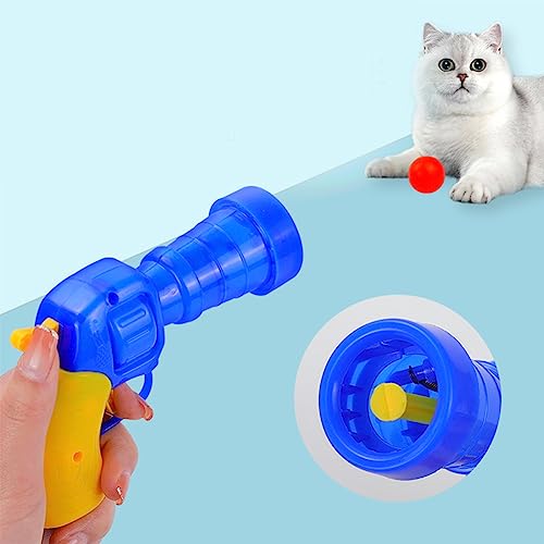 Flamaker Cat Toy Balls with 80Pcs Pompom Ball 1 Launcher Interactive Cat Balls Active Cat Exercise Toys for Indoor Cats with 3 Balls + 80 Pompom Ball