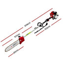 Giantz Pole Saw, 62cc Hedge Trimmer Brush Cutter Poles Tree Pruner Chainsaw Cordless Petrol Hand Power Chainsaws Home Garden Farm Whipper Snipper Tool Saws, 2 Stroke Shoulder Strap Red