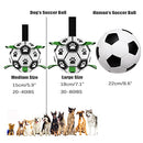 Dog Toys Soccer Ball with Grab Tabs, Interactive Dog Toys for Tug of War, Puppy Birthday Gifts, Dog Tug Toy, Dog Water Toy, Durable Dog Balls for Medium & Large Dogs 7.1 inches