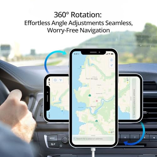 Voctus Wireless Car Charger Mount, Mag Safe Car Mount for Air Vent, Compatible with iPhone 14/14 Plus/14 Pro/14 Pro Max and 13/12 Series, Black