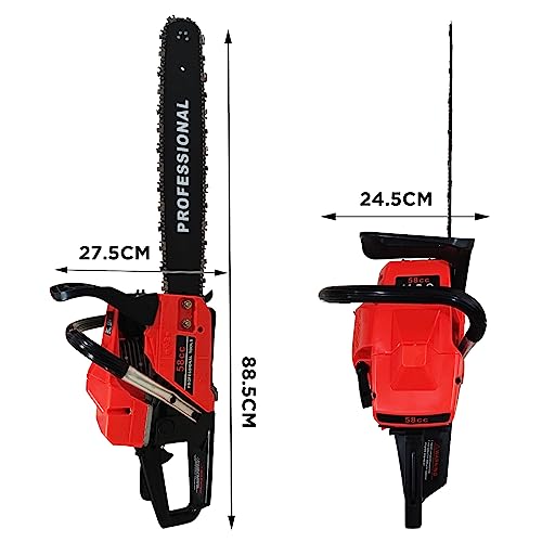 ADVWIN Petrol Chainsaws, 58cc 2-Cycle Gasoline Powered Chain Saws 20 Inch Handheld Cordless Petrol Chainsaws, Power Chain Saws for Trees Wood Farm Garden Ranch Forest Cutting